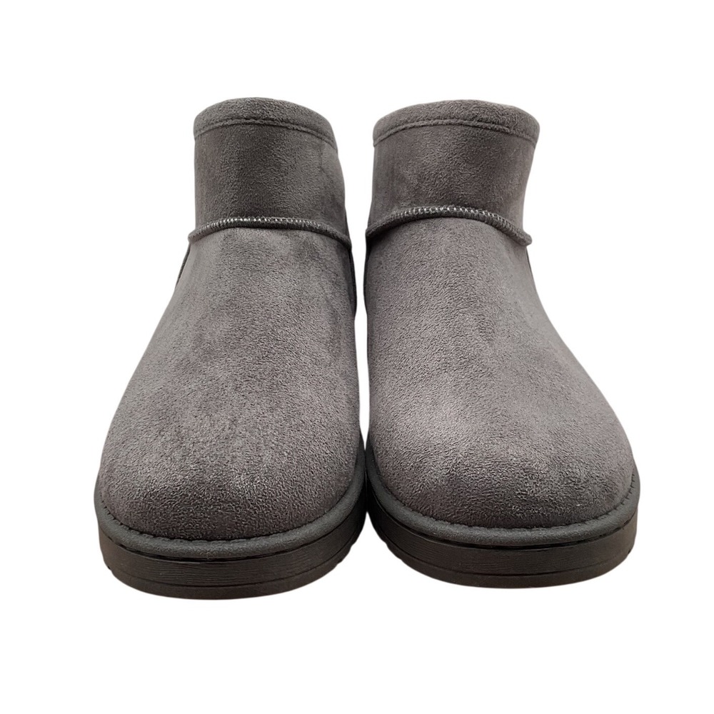 White Mountain Womens Grey‎ Faux Suede Fur Lined Ankle Booties W34658 Size 9M